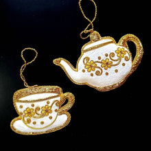 Load image into Gallery viewer, Handmade Tea Pot and Tea Cup Hanging Ornament